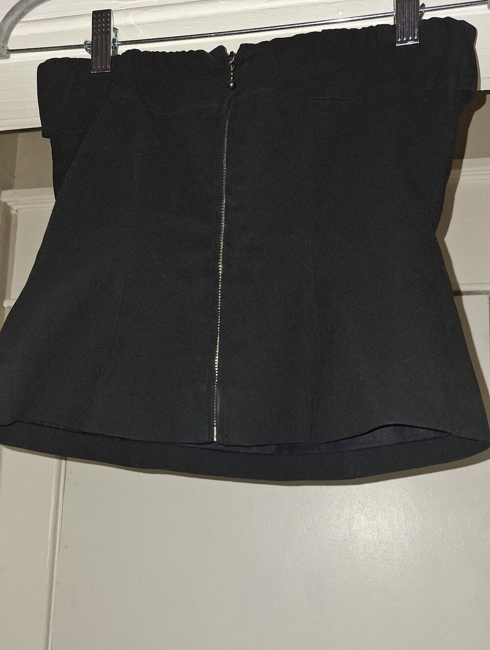 Reformation Black Strapless Buckle Crop Top - Picture 2 of 5